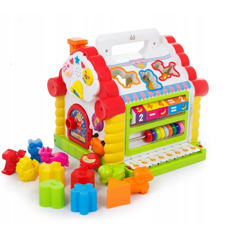 Jucarie interactiva - Casuta Educativa cu functii de sortare si pian, 22 x 23 x 23 cm