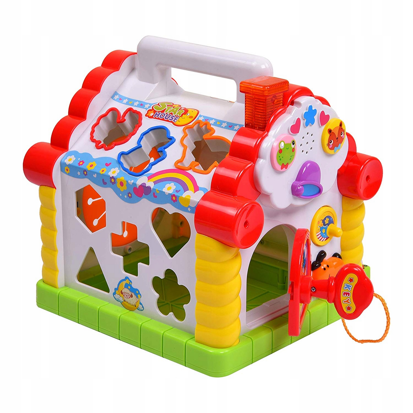 Jucarie interactiva - Casuta Educativa cu functii de sortare si pian, 22 x 23 x 23 cm