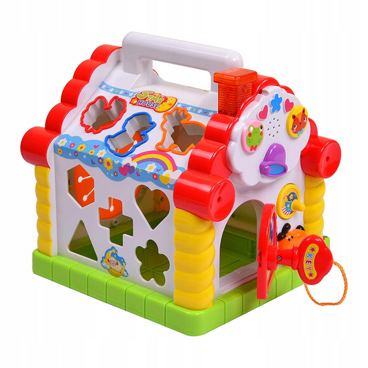 Jucarie interactiva - Casuta Educativa cu functii de sortare si pian, 22 x 23 x 23 cm