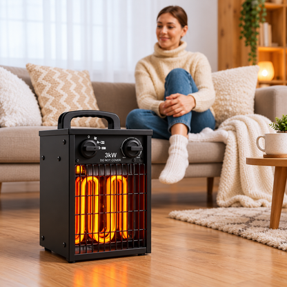 Radiator electric idealSTORE, Putere 3000w, Detine 2 trepte de putere, Termostat reglabil 0°C-85°C