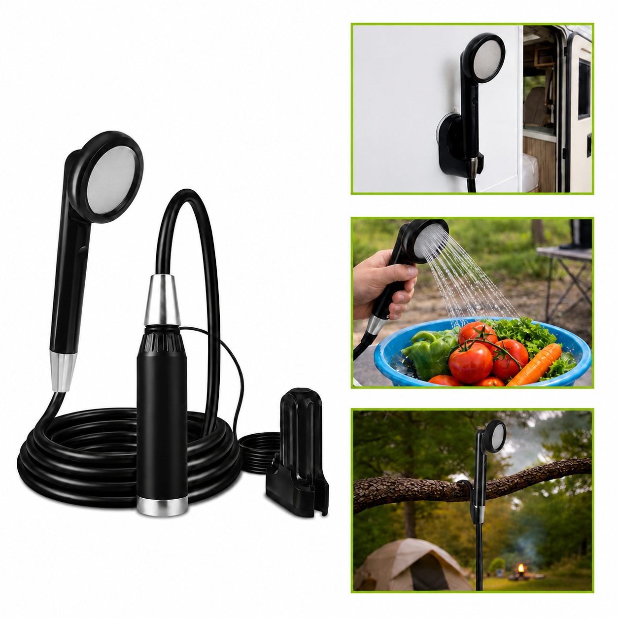 Dus portabil electric de calatorie idealSTORE, Incarcare Solara si prin USB, Autonomie 2200mAh