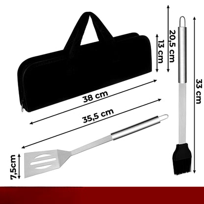 Set 6 ustensile si accesorii pentru gratar GrillMixx idealSTORE, Fabricate din otel inoxidabil