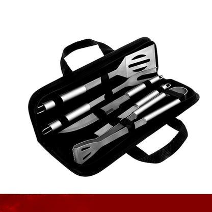 Set 5 ustensile si accesorii pentru gratar GrillMixx idealSTORE, Fabricate din otel inoxidabil