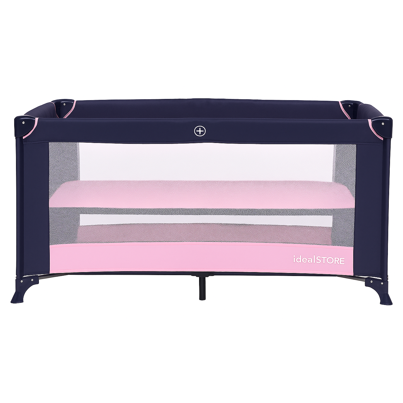 Patut Turistic Pliabil idealSTORE, Solid, Doua Etaje, Roti, Saltea Moale Pliabila, Geanta Transport