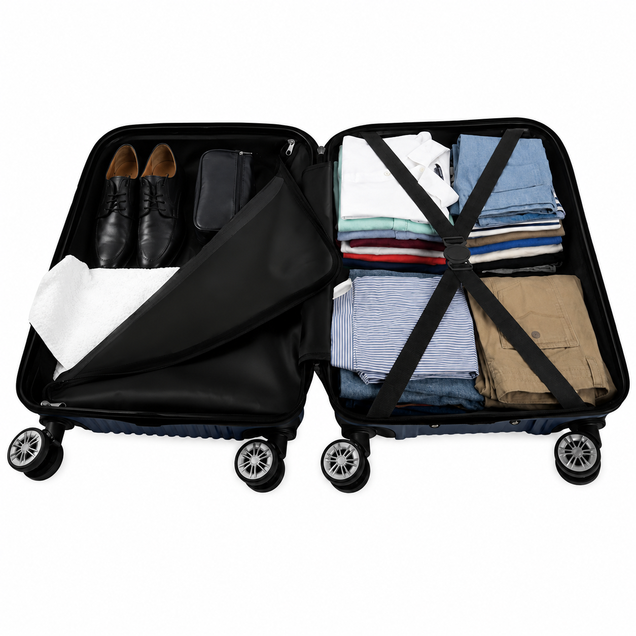 Set 3 Trolere-Valize de Calatorie idealSTORE, Mari, Medii, Mici, cu Roti Pivotante, Manere Reglabile Telescopice, Inchidere cu Cifru