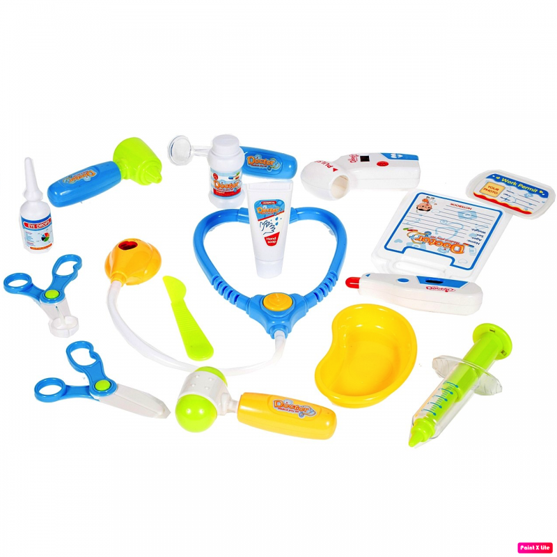 Set medical pentru baieti MalPlay, Ecograf cu sunete si lumini, accesorii incluse, Albastru