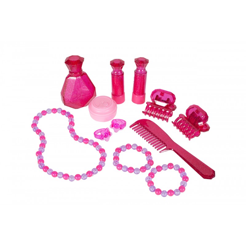 Masuta de Make-Up pentru copii, MalPlay Lila - Roz cu MP3, oglinda, bagheta magica, melodii si lumini, 68 cm