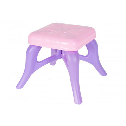 Masuta de Make-Up pentru copii, MalPlay Lila - Roz cu MP3, oglinda, bagheta magica, melodii si lumini, 68 cm