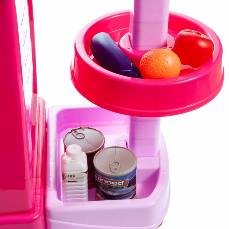 Bucatarie pentru fetite MalPLay cu electrocasnice si accesorii, lumini si sunete, inaltime 87 cm