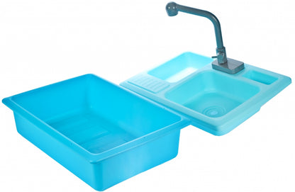 Chiuveta pentru bucatarie MalPlay, pentru copii cu accesorii, albastru