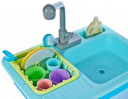 Chiuveta pentru bucatarie MalPlay, pentru copii cu accesorii, albastru