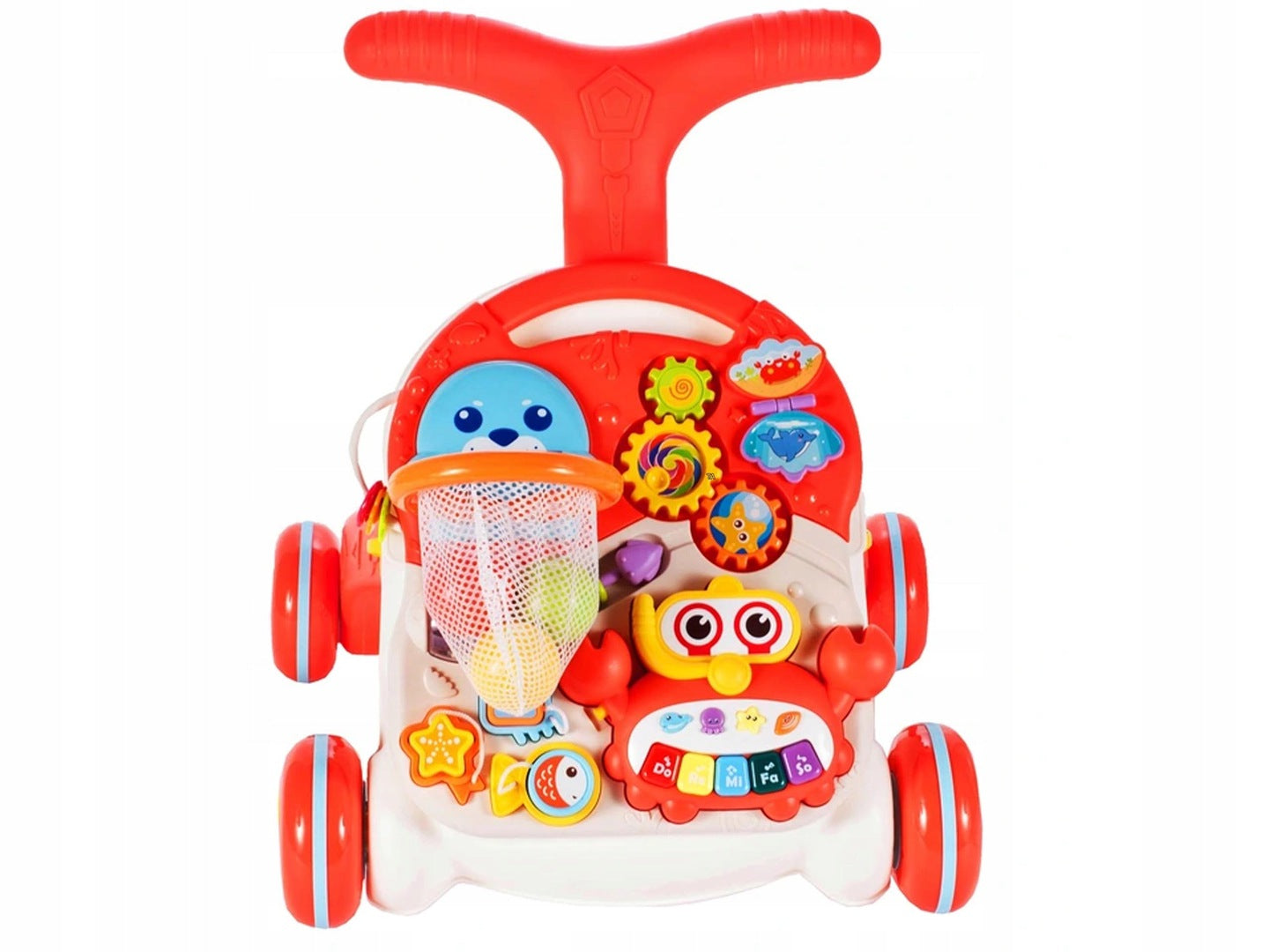 Antepremergator interactiv 5 in 1 Crab Rosu