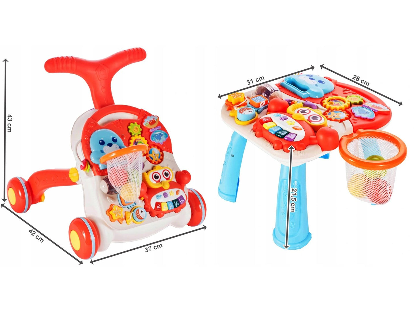 Antepremergator interactiv 5 in 1 Crab Rosu