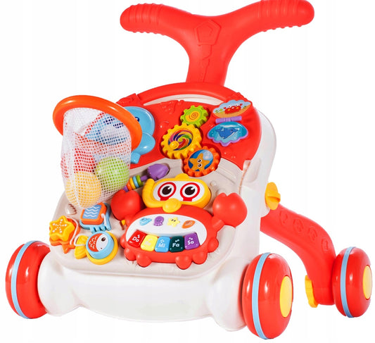 Antepremergator interactiv 5 in 1 Crab Rosu