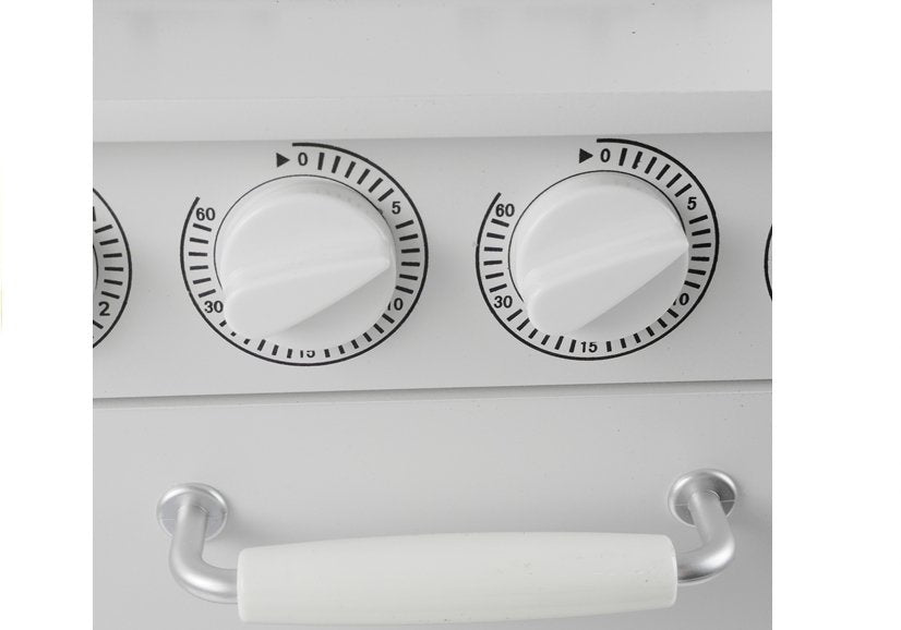 Bucatarie din lemn Nela cu frigider si cuptor, alb