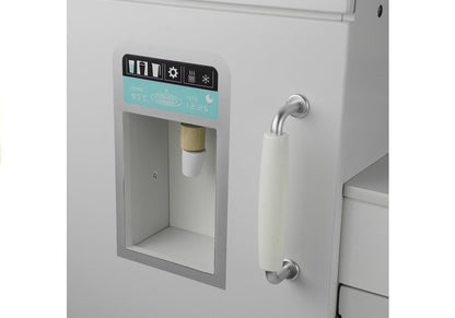 Bucatarie din lemn Nela cu frigider si cuptor, alb