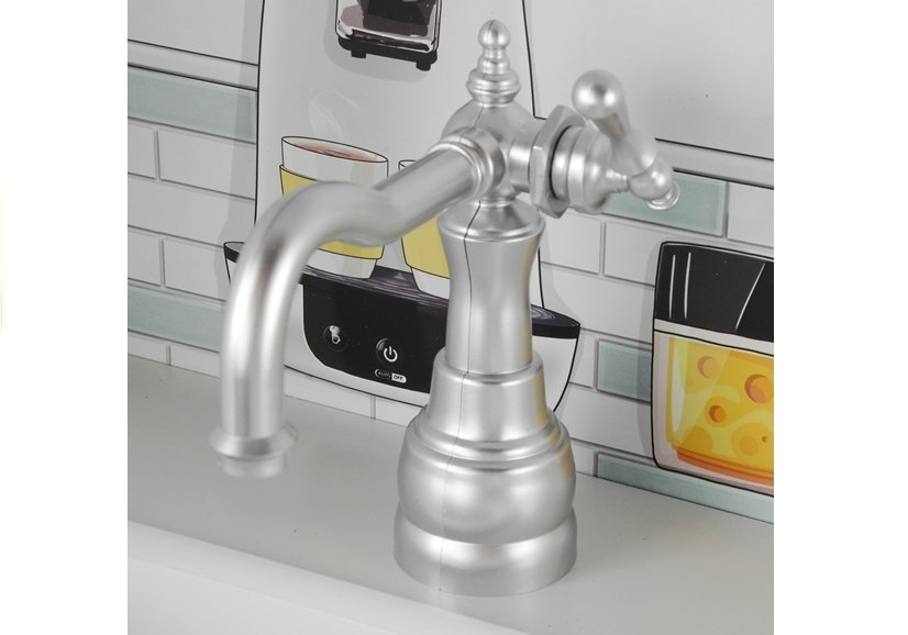 Bucatarie din lemn Nela cu frigider si cuptor, alb