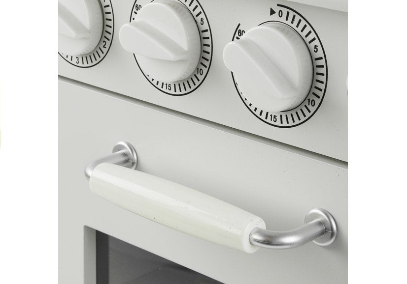 Bucatarie din lemn Nela cu frigider si cuptor, alb