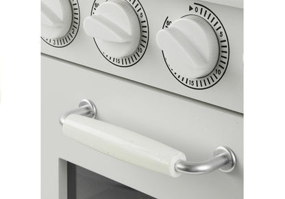 Bucatarie din lemn Nela cu frigider si cuptor, alb