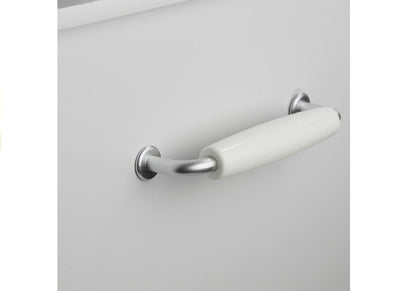 Bucatarie din lemn Nela cu frigider si cuptor, alb