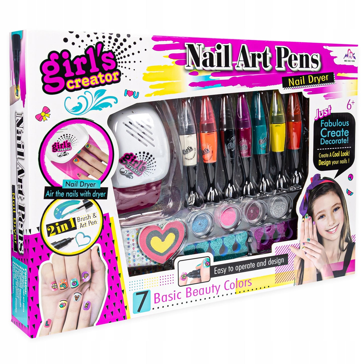 Kit de vopsit unghii pentru copii, 6 ani+, Multicolor