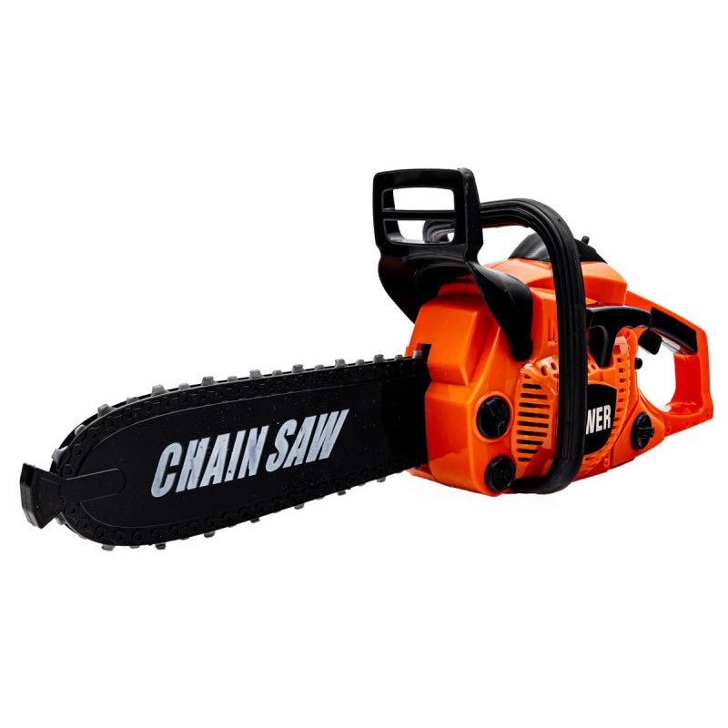 Set de joaca cu drujba si echipament de protectie, +3 ani, Portocaliu/Negru