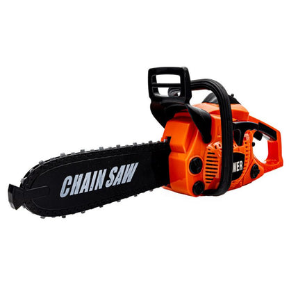 Set de joaca cu drujba si echipament de protectie, +3 ani, Portocaliu/Negru