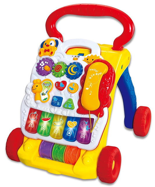 Antepremergator Malplay, cu centru de activitati detasabil, sunete si lumini, multicolor, 12 luni