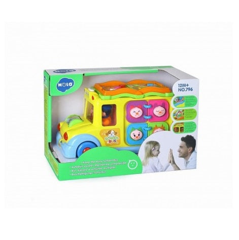 Jucarie Educativa Malplay, Autobuz scolar cu sunete si lumini, Multicolor