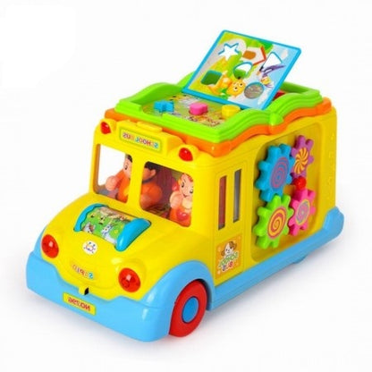 Jucarie Educativa Malplay, Autobuz scolar cu sunete si lumini, Multicolor