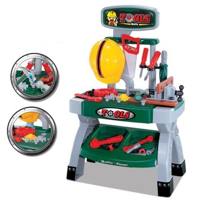 Banc de lucru MalPlay pentru copii cu unelte si accesorii, 71 cm inaltime