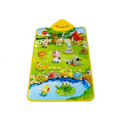 Covor muzical interactiv, educational MalPlay, cu sunetele animalelor de la ferma, multicolor