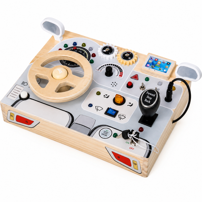Panou interactiv auto din lemn idealSTORE, Dimensiune 29, 5 x 22 x 4 cm, Efecte sonore incorporate