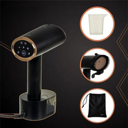 Aparat De Calcat Cu Abur idealSTORE, Putere 2000 W, Rezervor 300 ML, 3 Niveluri De Abur, Control Tactil, Calcare Verticala Si Orizontala, Oprire Automata, Accesoriu 2 in 1, Husa Inclusa