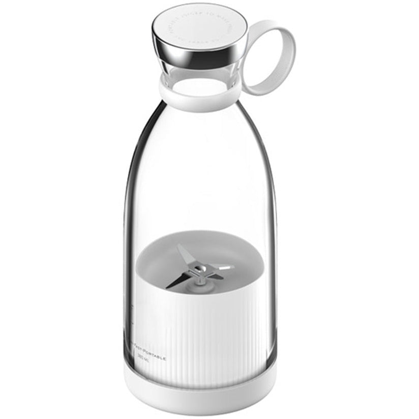 Mini Blender portabil cu acumulator, 50W, 1400 mAh, incarcare wireless, Waterproof, 350 ml, Alb