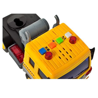 Masina Tir Lary Toys cu platforma cu 4 masinute pentru copii, incluse accesorii