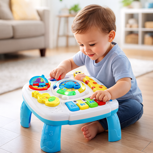 Masuta de activitati Toy Box, centru multifunctional, pian cu lumini si sunete