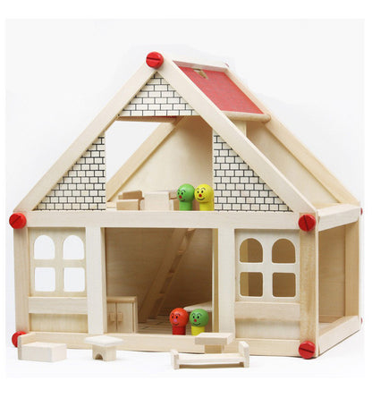 Casuta Familiei De Papusi Din Lemn, cu mobilier Krista