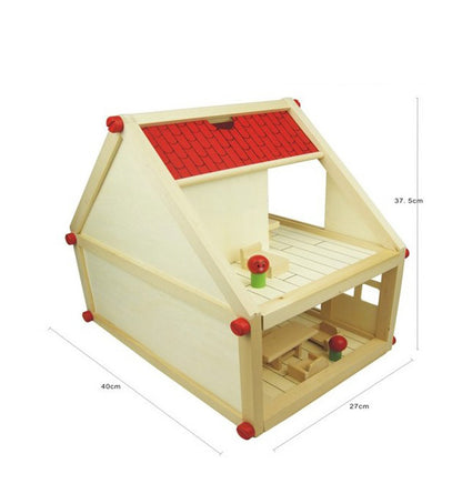Casuta Familiei De Papusi Din Lemn, cu mobilier Krista