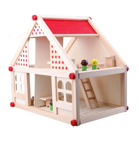 Casuta Familiei De Papusi Din Lemn, cu mobilier Krista