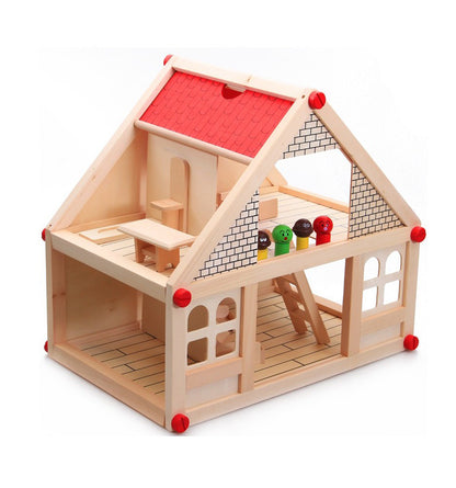 Casuta Familiei De Papusi Din Lemn, cu mobilier Krista