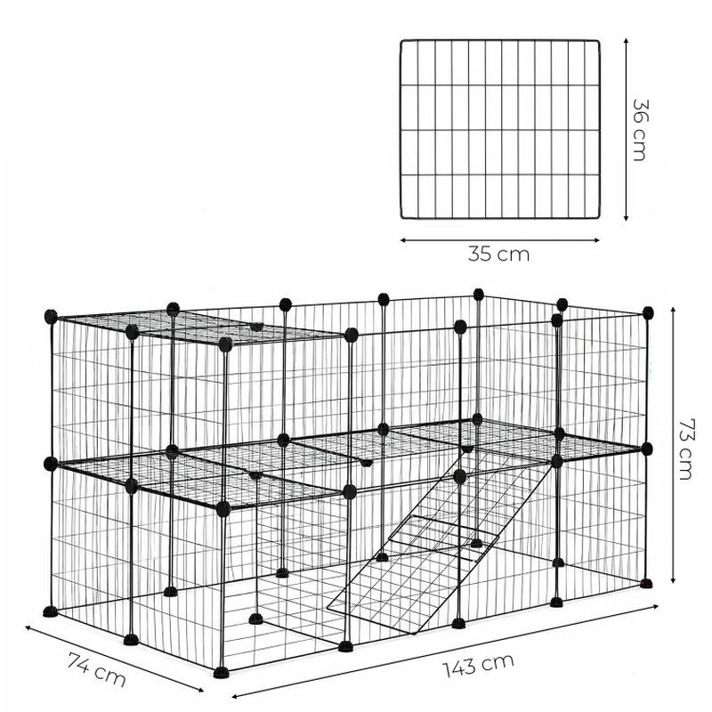 Cusca modulara pentru rozatoare idealSTORE, Formata din 35 de panori individuale metalice de dimensiune 35 x 35 cm