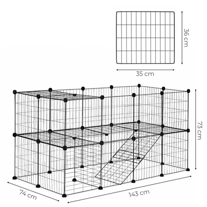 Cusca modulara pentru rozatoare idealSTORE, Formata din 35 de panori individuale metalice de dimensiune 35 x 35 cm