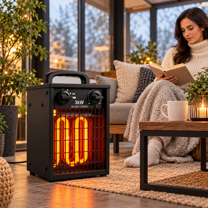 Radiator electric idealSTORE, Putere 3000w, Detine 2 trepte de putere, Termostat reglabil 0°C-85°C