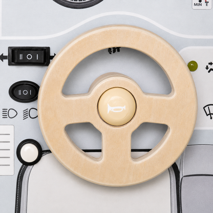 Panou interactiv auto din lemn idealSTORE, Dimensiune 29, 5 x 22 x 4 cm, Efecte sonore incorporate