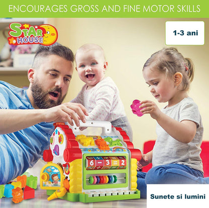 Centrul de joaca Star House, casuta muzicala de jucarie, creativa, cu pian, muzica si lumini - 739
