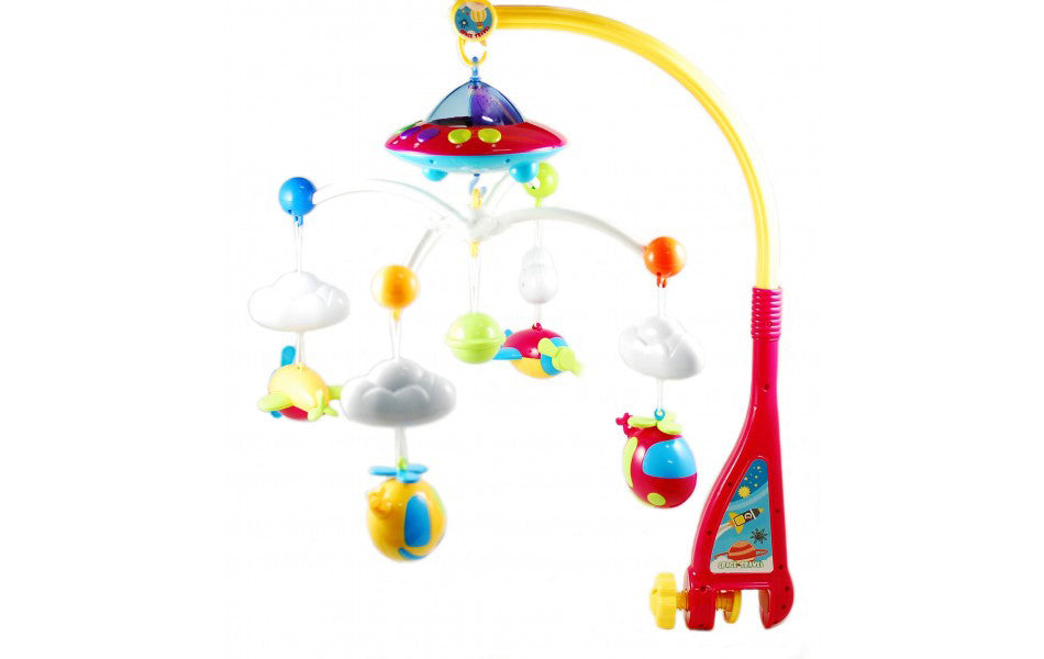 Carusel muzical cu telecomanda, zorzoane, volum reglabil, 108 melodii si proiectie lumini ( baterii ) - 7779A