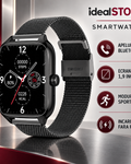 SmartWatch idealStore XiaBest, Apel Bluetooth, NFC, Asistent Vocal, urmarire GPS, Moduri sportive, Senzor Oxigen Caldura, Incarcare fara Fir, Frecventa Cardiaca, Tensiune Arteriala, Parola, Memento Menstrual, Curea Black din Metal