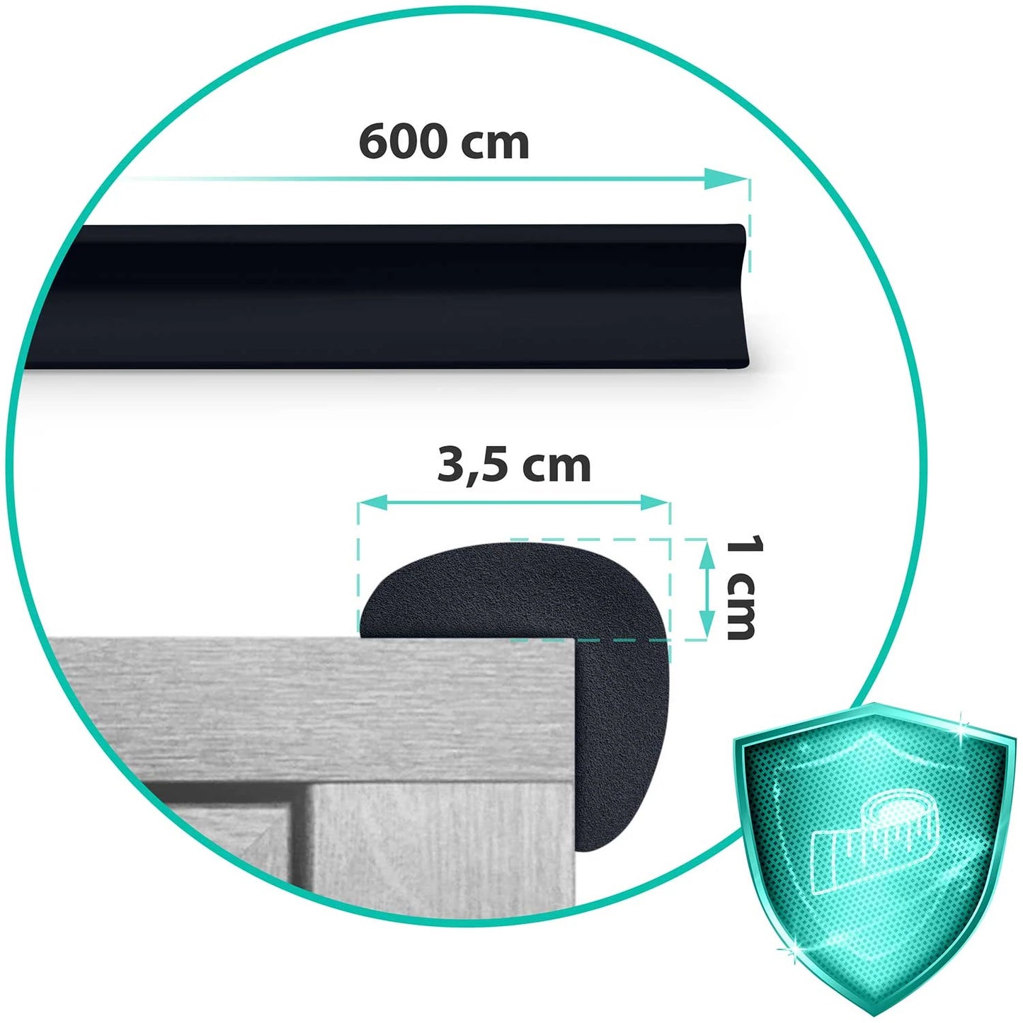 Banda Protectie Colturi si Margini Mobila pentru Copii idealSTORE 6m Negru