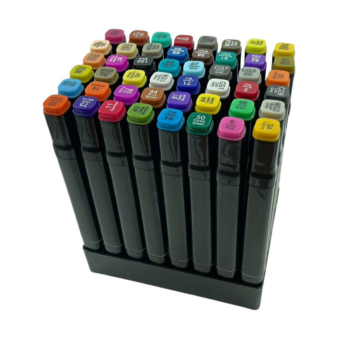 Set 48 markere colorate duble cu suport si geanta depozitare, varf subtire si gros 1/6 mm, cerneala pe baza de alcool, SOLLUXE